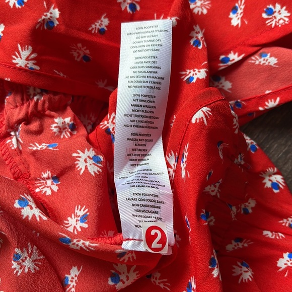 BOOHOO | Red floral short sleeve full length crossover jumpsuit - Picture 8 of 8